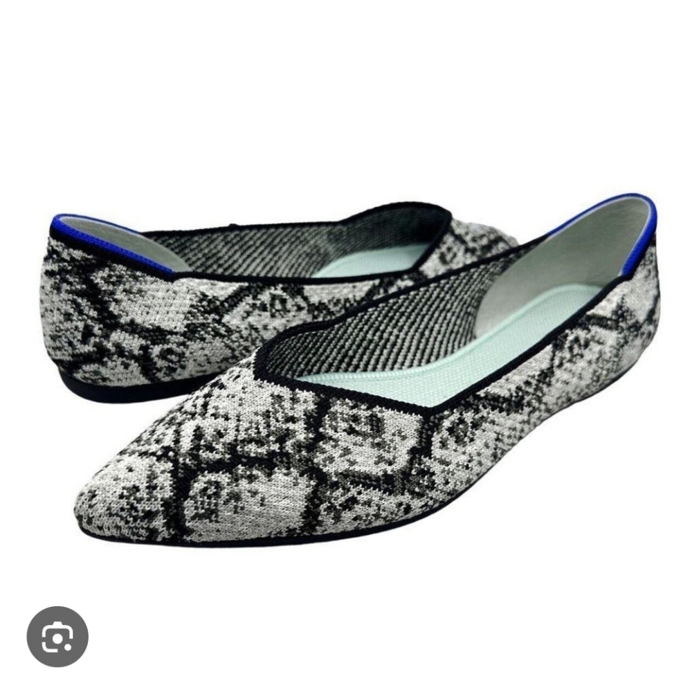 Rothy's Black and White Python Pattern Flats - image 1